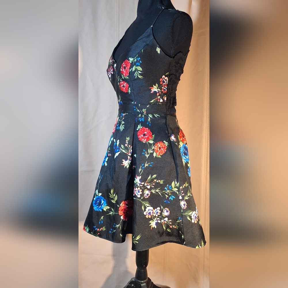 B. SMART Black Dress with Colorful Floral Design - Picture 3 of 8